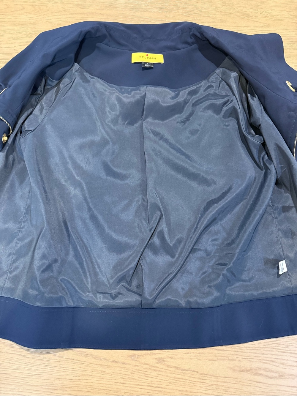 St. John Sport Zip Front Jacket Cape Cod Designer Luxury Career Travel Medium - Picture 9 of 13